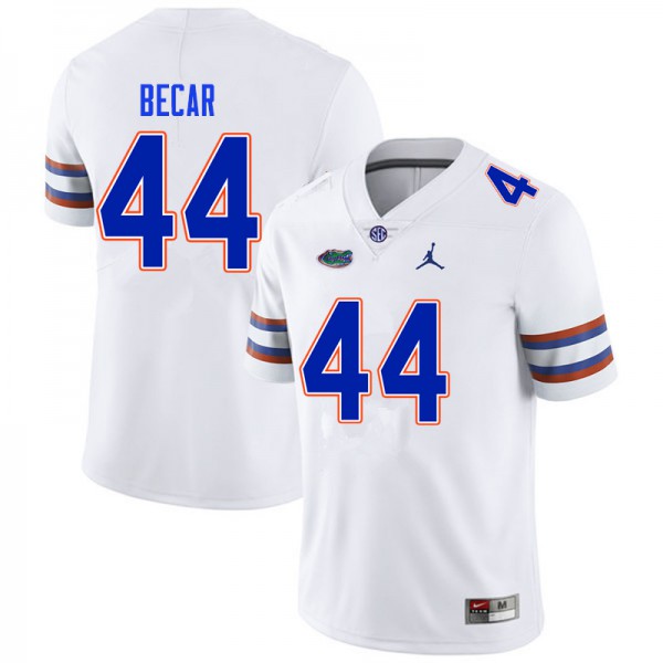 Men #44 Brandon Becar Florida Gators College Football Jersey White